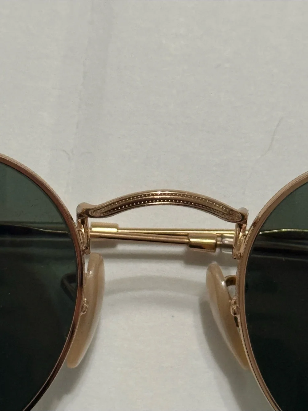 Ray-Ban RB3447 Round Metal Gold Frame Sunglasses with Green Classic G-15 Lenses